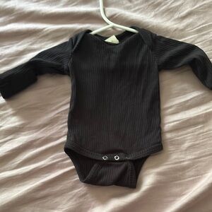Black Long Sleeve Baby Bodysuit